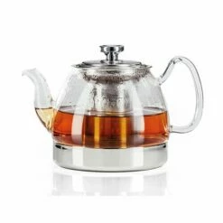 Judge Hob Top Induction 1.2 Litre Glass Teapot - Elegant & Durable Tea Maker for Perfect Brews
