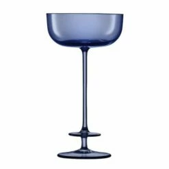 LSA Champagne Theatre 210ml Midnight Blue Saucer Set of 2 - Elegant Drinkware -HARTS OF STUR Sales TH04 G1557 07 165 LSA Champagne Theatre 210ml Champagne Saucer Tier Midnight Blue Set Of 2 1