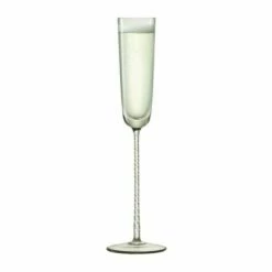 LSA Champagne Theatre 120ml Champagne Flute Set of 2 - Braid & Smoke Grey | Elegant Drinkware -HARTS OF STUR Sales TH08 G1555 04 164 LSA Champagne Theatre 120ml Champagne Flute Braid Smoke Grey Set Of 2 2