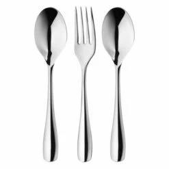 Robert Welch Warwick Bright 3-Piece Serving Set - Premium Stainless Steel Cutlery for Elegant Dining