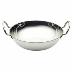 World Of Flavours Indian Large Stainless Steel Balti Dish - Authentic Serveware for Traditional Meals