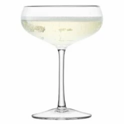 LSA Wine Champagne Saucer 215ml Clear Set Of Four - Elegant Drinkware for Celebrations -HARTS OF STUR Sales WI24 G1154 08 301 LSA Wine Champagne Saucer Set Clear 2