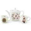 Wrendale Designs Tea For Two Set - Elegant Ceramic Mugs with Saucers, Perfect for Tea Lovers -HARTS OF STUR Sales WN4390 XG Wrendale Designs Tea For Two Set