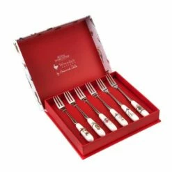 Wrendale Designs Christmas Pastry Forks Set of 6 | Festive Cutlery for Baking & Serving -HARTS OF STUR Sales WNB1102XG Wrendale Designs Christmas Collection Pastry Forks Set Of 6 2