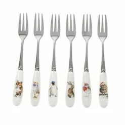 Wrendale Designs Christmas Pastry Forks Set of 6 | Festive Cutlery for Baking & Serving