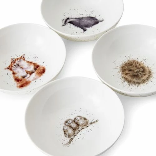 Wrendale Designs Set of 4 Ceramic Cereal Bowls - Badger, Hedgehog, Fox & Owl - Perfect for Breakfast or Snacks 4 Wrendale Designs Set of 4 Ceramic Cereal Bowls - Badger, Hedgehog, Fox & Owl - Perfect for Breakfast or Snacks - Image 2