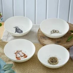 Wrendale Designs Set of 4 Ceramic Cereal Bowls - Badger, Hedgehog, Fox & Owl - Perfect for Breakfast or Snacks 13 Wrendale Designs Set of 4 Ceramic Cereal Bowls - Badger, Hedgehog, Fox & Owl - Perfect for Breakfast or Snacks -HARTS OF STUR Sales WNB4078 XB Wrendale Designs Cereal Bowl Set Of 4 Assorted 5