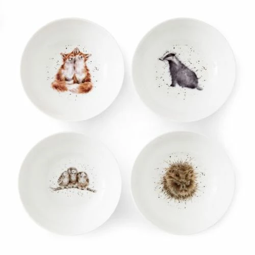 Wrendale Designs Set of 4 Ceramic Cereal Bowls - Badger, Hedgehog, Fox & Owl - Perfect for Breakfast or Snacks 3 Wrendale Designs Set of 4 Ceramic Cereal Bowls - Badger, Hedgehog, Fox & Owl - Perfect for Breakfast or Snacks