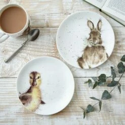 Wrendale Designs Set of 2 Bunny & Duckling Coupe Plates - Charming Tableware for Everyday Use -HARTS OF STUR Sales WND3994 XW Wrendale Designs Set of 2 Bunny And Duckling Coupe Plates 3