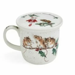 Wrendale Designs Winter Mice Mug and Coaster Set - Charming Drinkware for Tea & Coffee Lovers -HARTS OF STUR Sales WNMZ3943XG Wrendale Designs Winter Mice 2