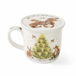 Wrendale Designs Oh Christmas Tree Mug and Coaster Set | Festive Drinkware -HARTS OF STUR Sales WNRC3943XG Wrendale Designs Oh Christmas Tree Mix 1