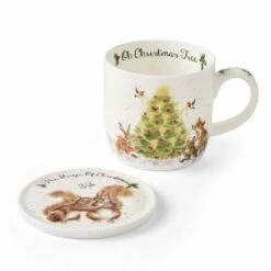 Wrendale Designs Oh Christmas Tree Mug and Coaster Set | Festive Drinkware -HARTS OF STUR Sales WNRC3943XG Wrendale Designs Oh Christmas Tree Mix 2
