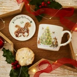 Wrendale Designs Oh Christmas Tree Mug and Coaster Set | Festive Drinkware -HARTS OF STUR Sales WNRC3943XG Wrendale Designs Oh Christmas Tree Mix 4