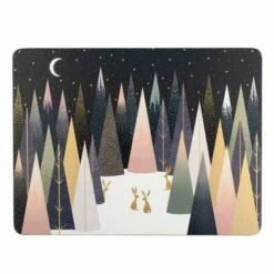 Sara Miller Frosted Pines Collection Set of 4 Placemats - Festive Tableware -HARTS OF STUR Sales X0010549114 Sara Miller Frosted Pines Collection Set of 4 Placemats 1