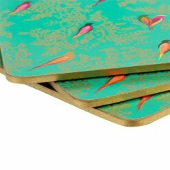 Sara Miller Chelsea Collection Set of 4 Green Placemats - Premium Table Mats for Dining & Decor -HARTS OF STUR Sales X0010549116 Sara Miller Chelsea Collection Set of 4 Placemats Green 3