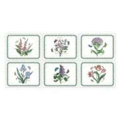 Portmeirion Botanic Garden Placemats Set Of 6 - Elegant Table Mats for Dining