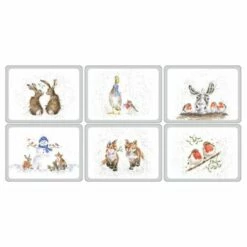 Wrendale Designs Christmas Placemats Set of 6 | Festive Table Mats for Dining | Holiday Tableware