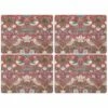 Morris & Co Strawberry Thief Red Placemats Set of 4 | Premium Table Mats for Dining | Stylish Tableware -HARTS OF STUR Sales X0010648718V Morris And Co Set of Four Strawberry Thief Red Placemats