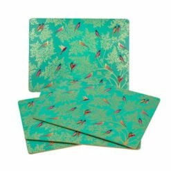 Sara Miller Chelsea Collection Set of 4 Large Green Placemats - Premium Table Mats for Dining -HARTS OF STUR Sales X0010649116 Sara Miller Chelsea Collection Set of 4 Large Placemats Green 1