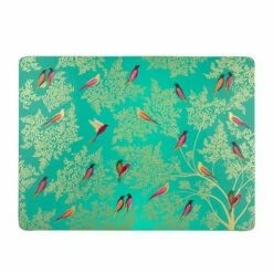 Sara Miller Chelsea Collection Set of 4 Large Green Placemats - Premium Table Mats for Dining -HARTS OF STUR Sales X0010649116 Sara Miller Chelsea Collection Set of 4 Large Placemats Green 2