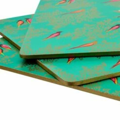 Sara Miller Chelsea Collection Set of 4 Large Green Placemats - Premium Table Mats for Dining -HARTS OF STUR Sales X0010649116 Sara Miller Chelsea Collection Set of 4 Large Placemats Green 3