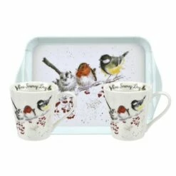 Wrendale Designs Christmas Snowy Day Mug and Tray Set - Festive Drinkware Gift