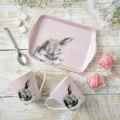 Wrendale Designs Bathtime Rabbit Mug & Tray Set - Charming Drinkware Gift -HARTS OF STUR Sales X0011659113 Wrendale Designs Mug And Tray Set Bathtime Rabbit 3