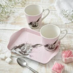 Wrendale Designs Bathtime Rabbit Mug & Tray Set - Charming Drinkware Gift -HARTS OF STUR Sales X0011659113 Wrendale Designs Mug And Tray Set Bathtime Rabbit 5