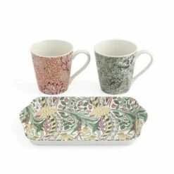 Morris & Co. Mug & Tray Set - Stylish Drinkware for Tea & Coffee Lovers -HARTS OF STUR Sales X0011659175 Morris And Co Mug And Tray Set 1