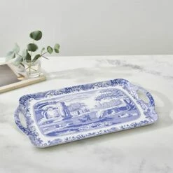 Spode Blue Italian Large Handled Tray - Elegant Tableware Serving Tray -HARTS OF STUR Sales X0019518337 Spode Blue Italian Blue Italian Large Handled Tray 2