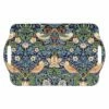 Morris & Co Strawberry Thief Blue Large Handled Tray | Stylish Tableware for Home Decor -HARTS OF STUR Sales X0019518717 Morris And Co Strawberry Thief Blue Large Handled Tray