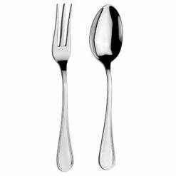Arthur Price Classic Britannia Serving Spoon & Fork Set - Premium Stainless Steel Cutlery