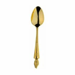 Clive Christian Empire Flame All Gold Dessert Spoon - Luxury Cutlery for Fine Dining