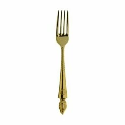 Clive Christian Empire Flame All Gold Dessert Fork - Luxury Cutlery for Fine Dining