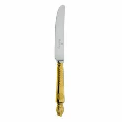 Clive Christian Empire Flame All Gold Dessert Knife - Luxury Cutlery for Fine Dining