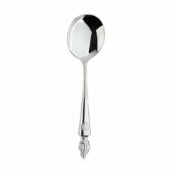 Clive Christian Empire Flame All Silver Soup Spoon - Luxury Cutlery for Elegant Dining