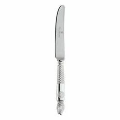 Clive Christian Empire Flame All Silver Dessert Knife - Luxury Cutlery for Elegant Dining
