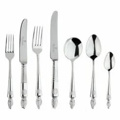Clive Christian Empire Flame All Silver 125-Piece 12-Person Luxury Cutlery Set -HARTS OF STUR Sales ZESP2085 Clive Christian Empire Flame All Silver 125 Piece 12 Person Canteen 1