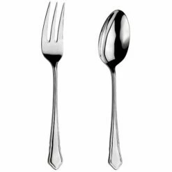 Arthur Price Classic Dubarry Serving Spoon & Fork Set - Premium Stainless Steel Cutlery